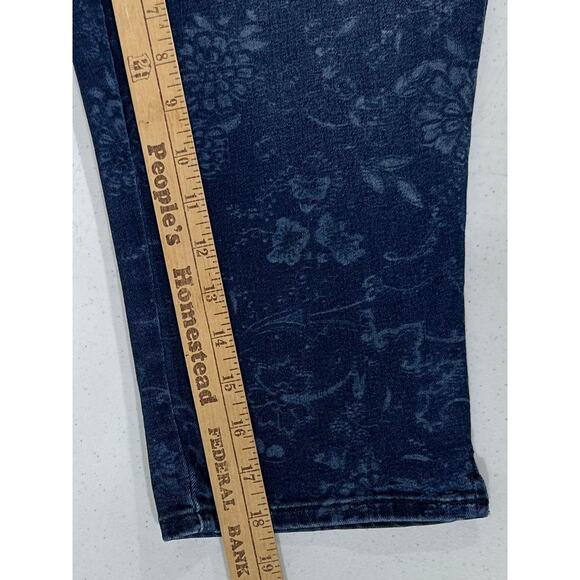 Chicos Capri Jeggings Size 1 or 8 (30x18) Mid Rise Floral Pull On Stretchy - Picture 7 of 8